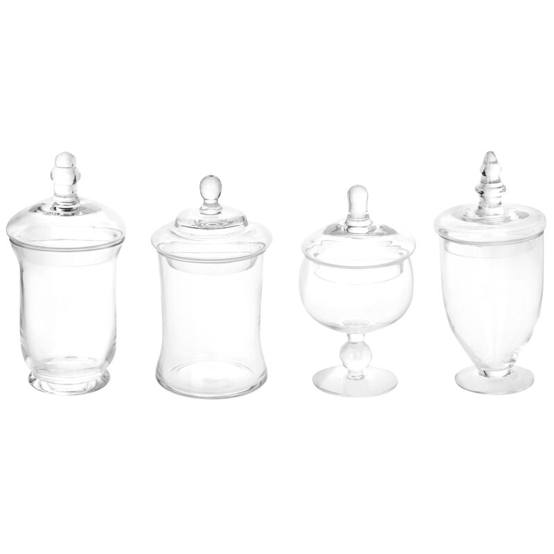 Willa Arlo Interiors 4 Piece Clear Glass Apothecary Jar Set And Reviews